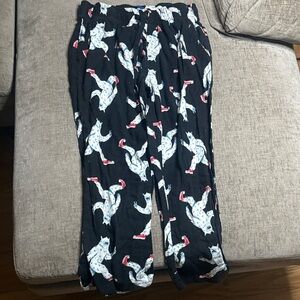 Old Navy Black Pajama Pants with yeti Design